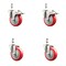 Service Caster 4 Inch 316SS Red Polyurethane 3/8 Inch Threaded Stem Caster Lock Brake, 2PK SS316TSTTL20S414-PPUB-RED-381615-2S2 - alternate 1